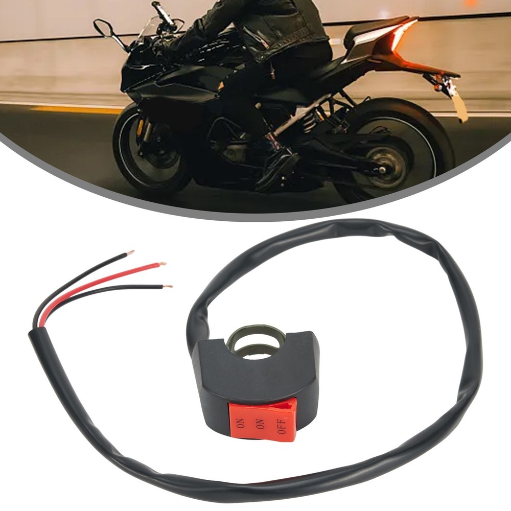 LED Headlight Switch Far Near 3-Line Motorcycle Handlebar Switch Button Part