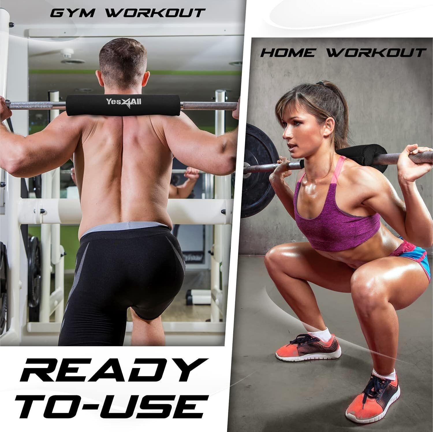 Ergonomic Foam Bar Pad for Safeguard Squats & Hip Thrusts - Portable Design