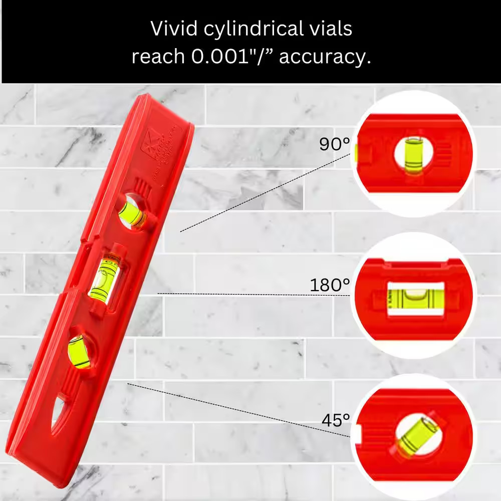 9 in. Magnetic Bubble Vial Torpedo Level