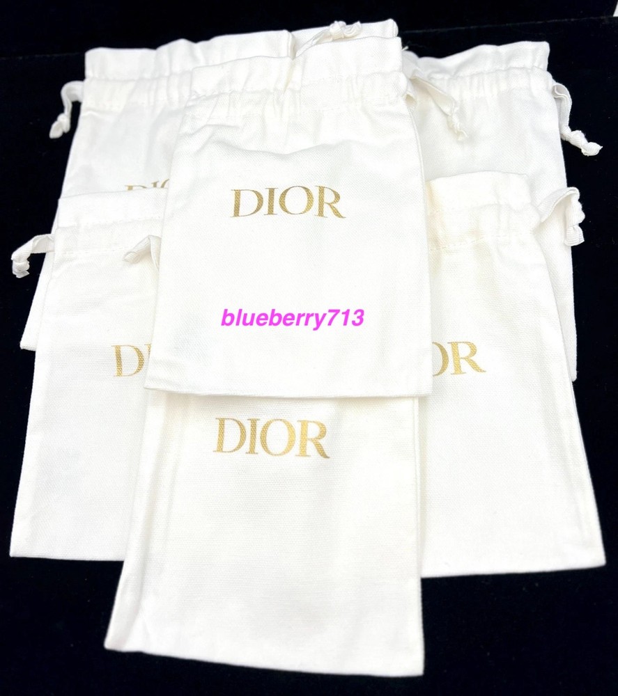 10pcs Lot:  Dior Makeup White Pouch Drawstring Small Bag  Authentic