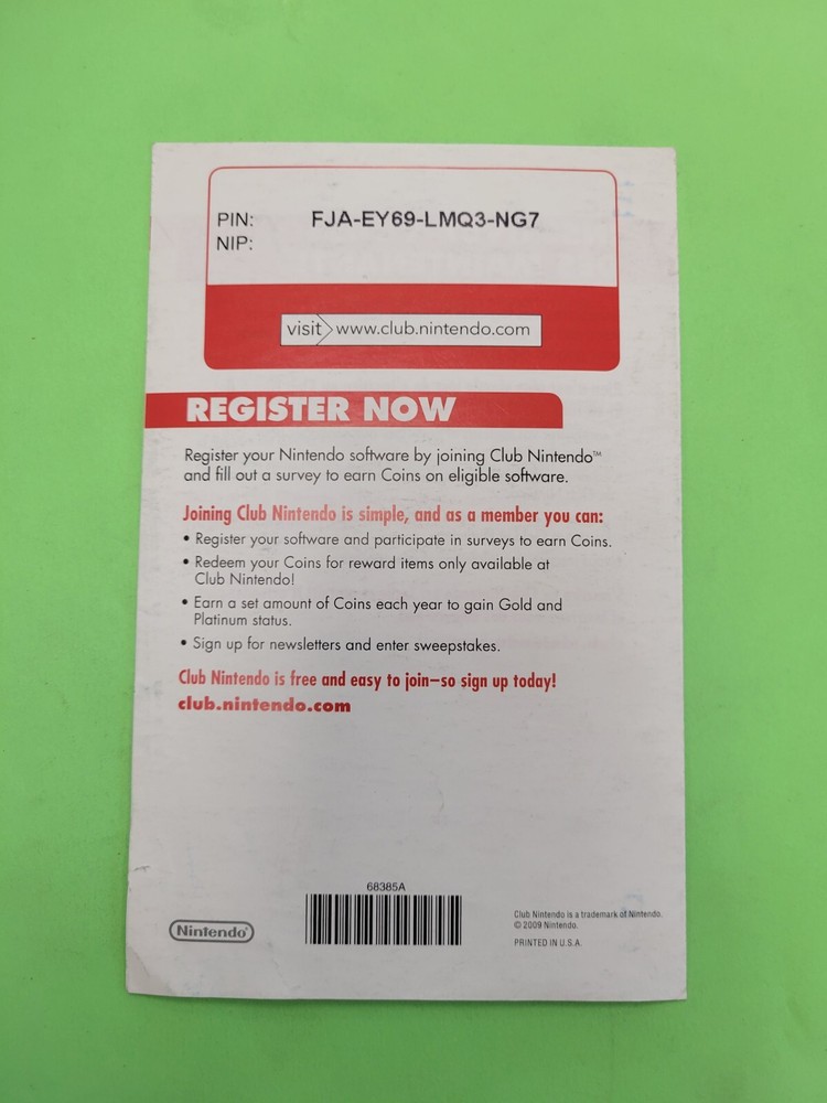 Nintendo Club Wii INSERT ONLY Authentic