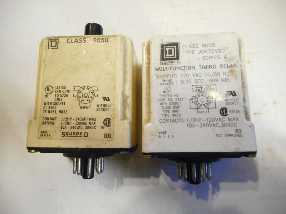 PAIR USED SQUARE D  9050  8 PIN  TIMERS