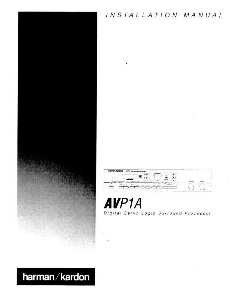 Harman Kardon AVP1A Processor Owners Manual