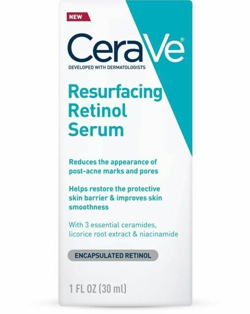 2 Pack CeraV Resurfacing Retinol Serum for Post-Acne Marks and Skin Texture 1 OZ