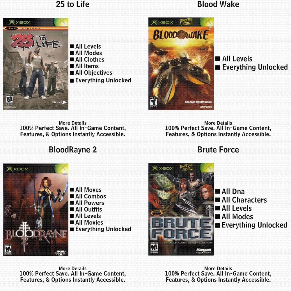 The Punisher XBOX USB Save 100% Unlocked