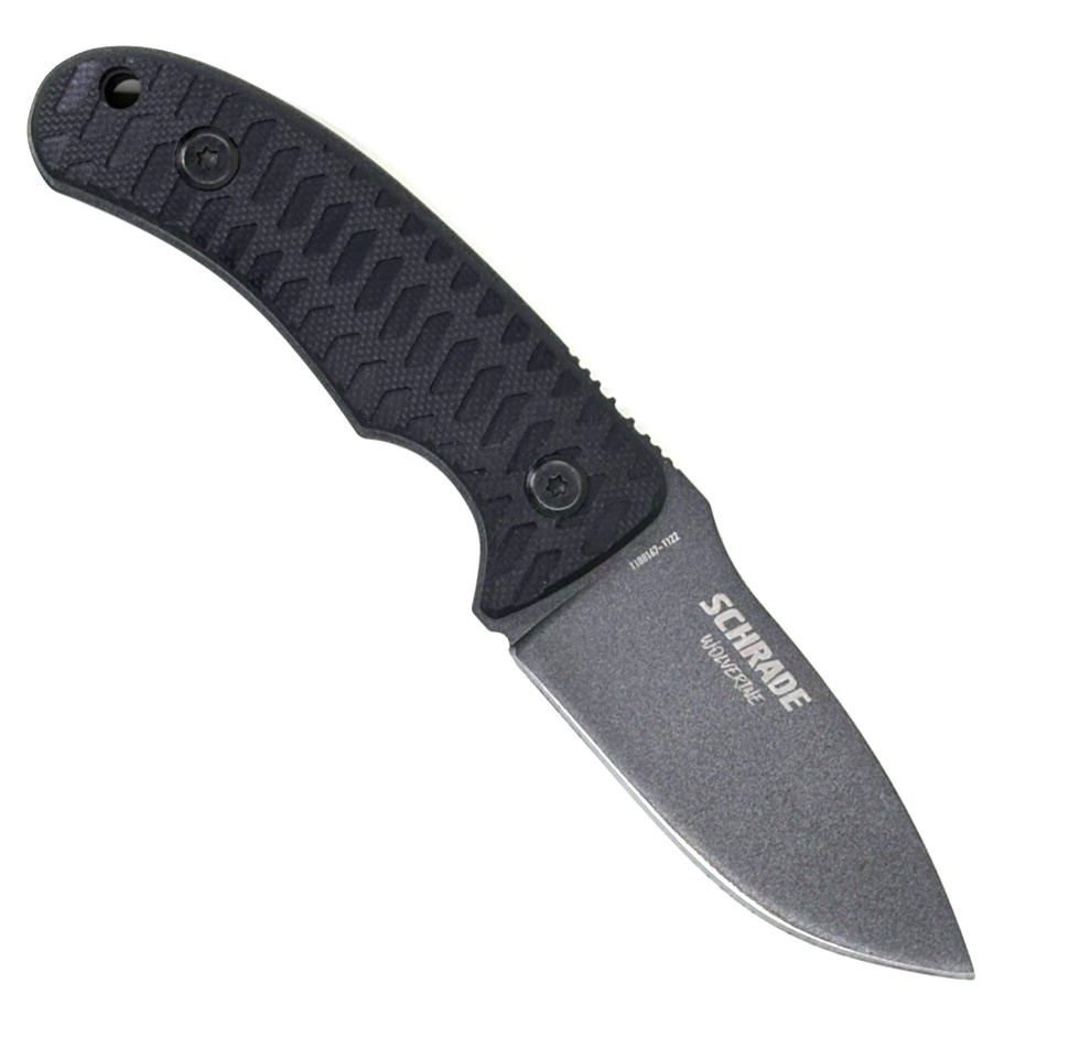 Schrade Wolverine Mini Fixed Blade Knife 2.75" Drop Point 65MN Teflon Coat Blade