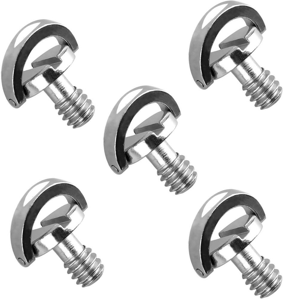 5-Pack Stainless Steel D-Ring Camera Tripod Screws