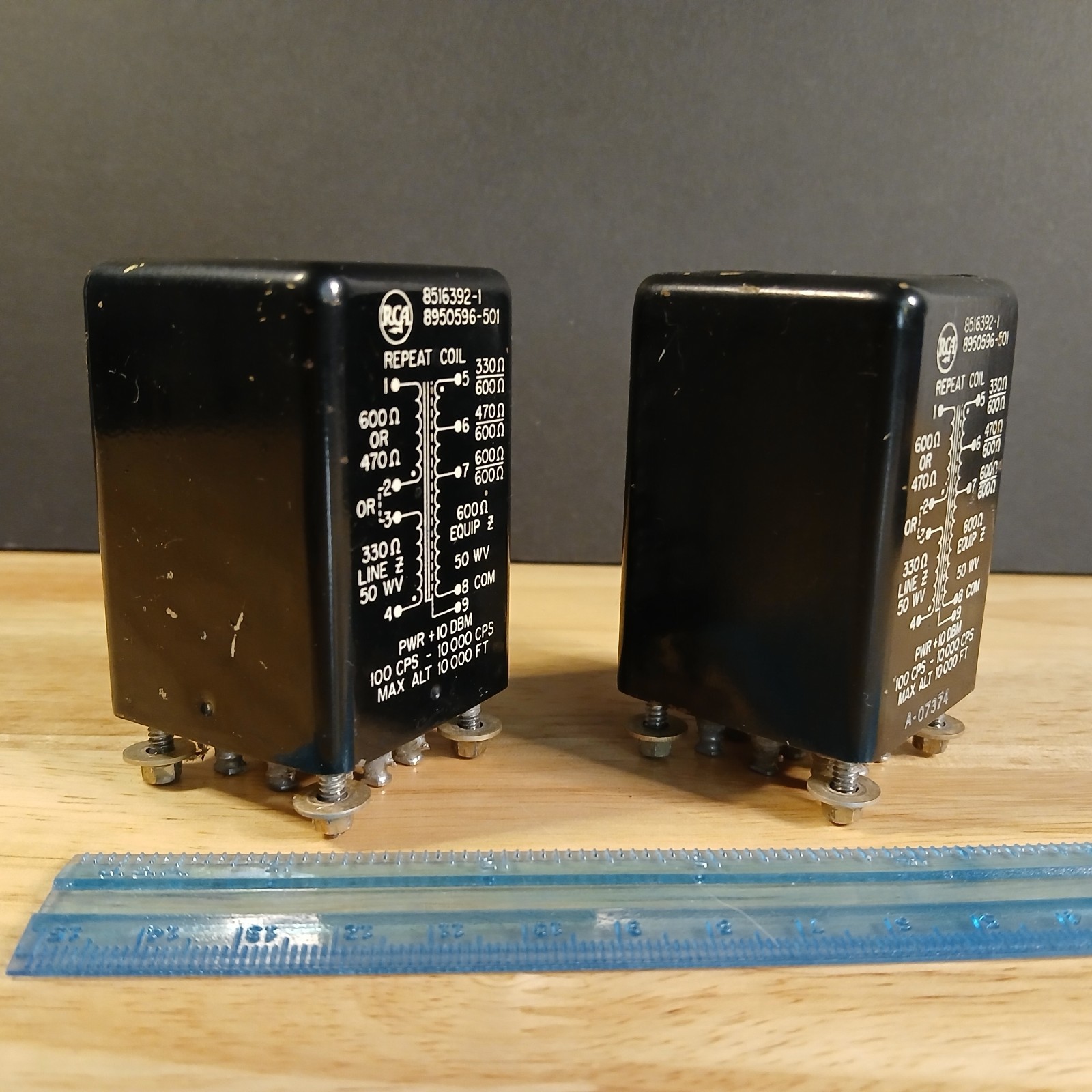 Matching Pair 1950's RCA 8516392-1 Audio Input Transformers Brass Hardware 1.5"