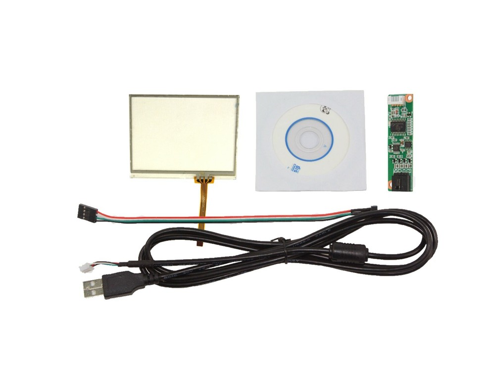 3.5" 4 Wire Resistive LCD Touch Screen Panel 77x64mm With USB Controller Card
