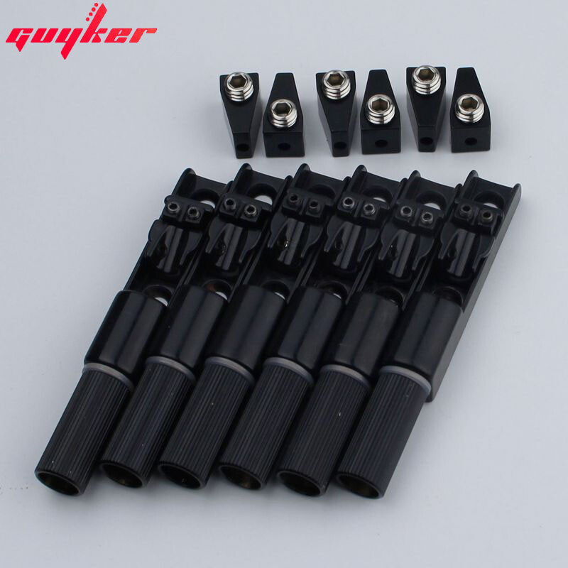 GUYKER 6 Pieces Single String Fan Guitar Bridge Black