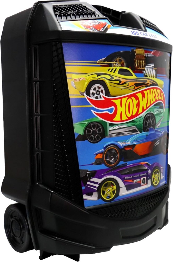 Hot Wheels 100-Car, Rolling Storage Case with Retractable Handle, Model:20135
