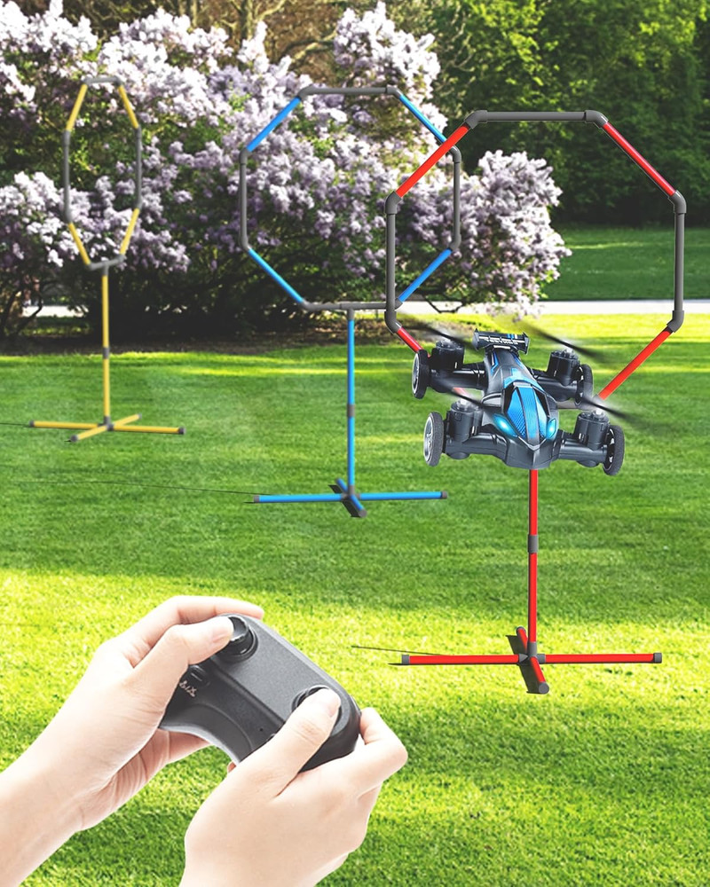 Racing RC Drone with Obstacle Course Kit, Includes 3 Hoop Sizes for Competition