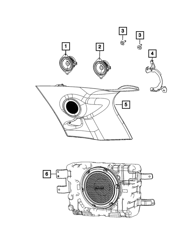 Genuine Mopar Speaker 68297598AB
