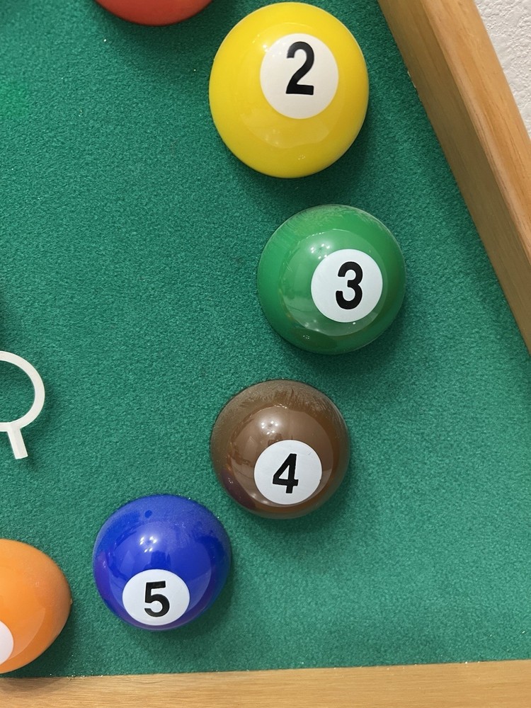 Billiards Pool Ball Clock Working Triangle Pool Table Wall Clock 18” X 21”