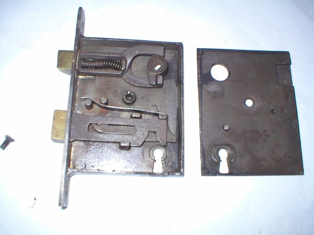 Antique Large Mortise Lock with Unique Decorative Case