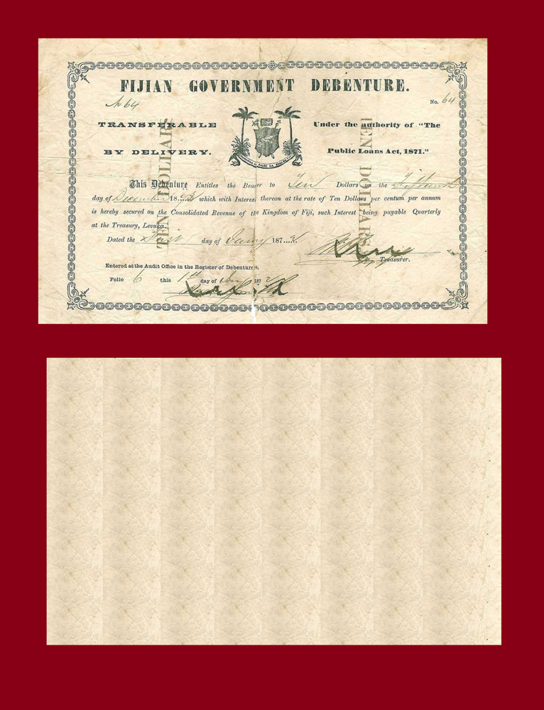 fiji 10 dollars 1871 * Copy