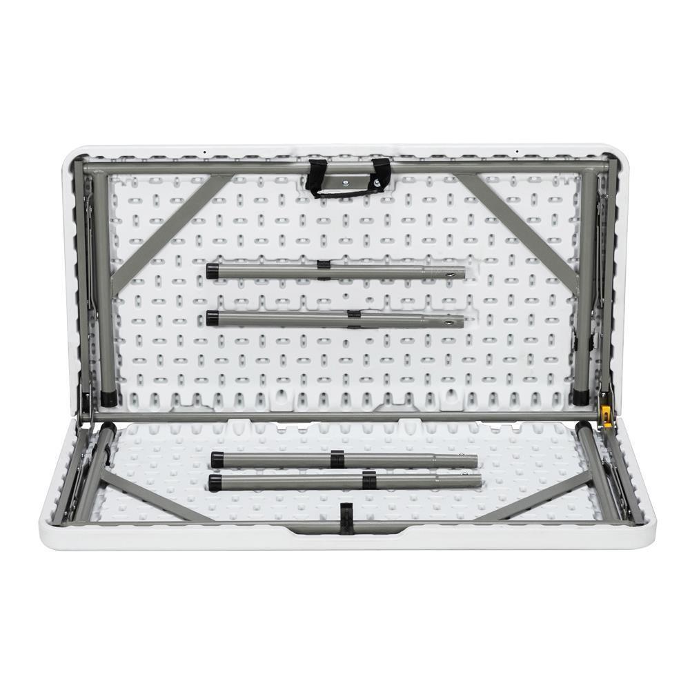 34" Fold in Half Square Table, Portable Plastic Dining Card Table Foldable Home