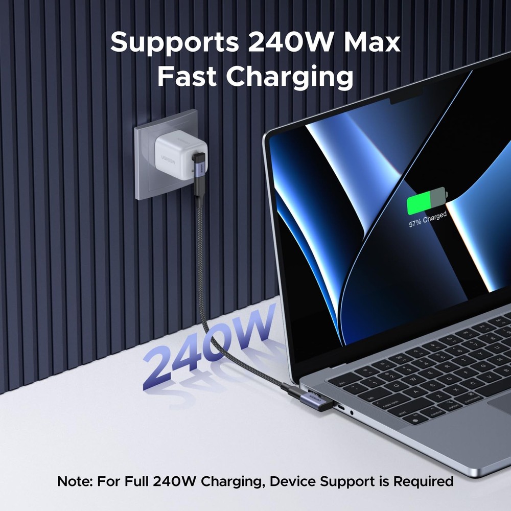 UGREEN 40Gbps Right Angle USB C Adapter Combo, 2-Pack 90 Degree space gray