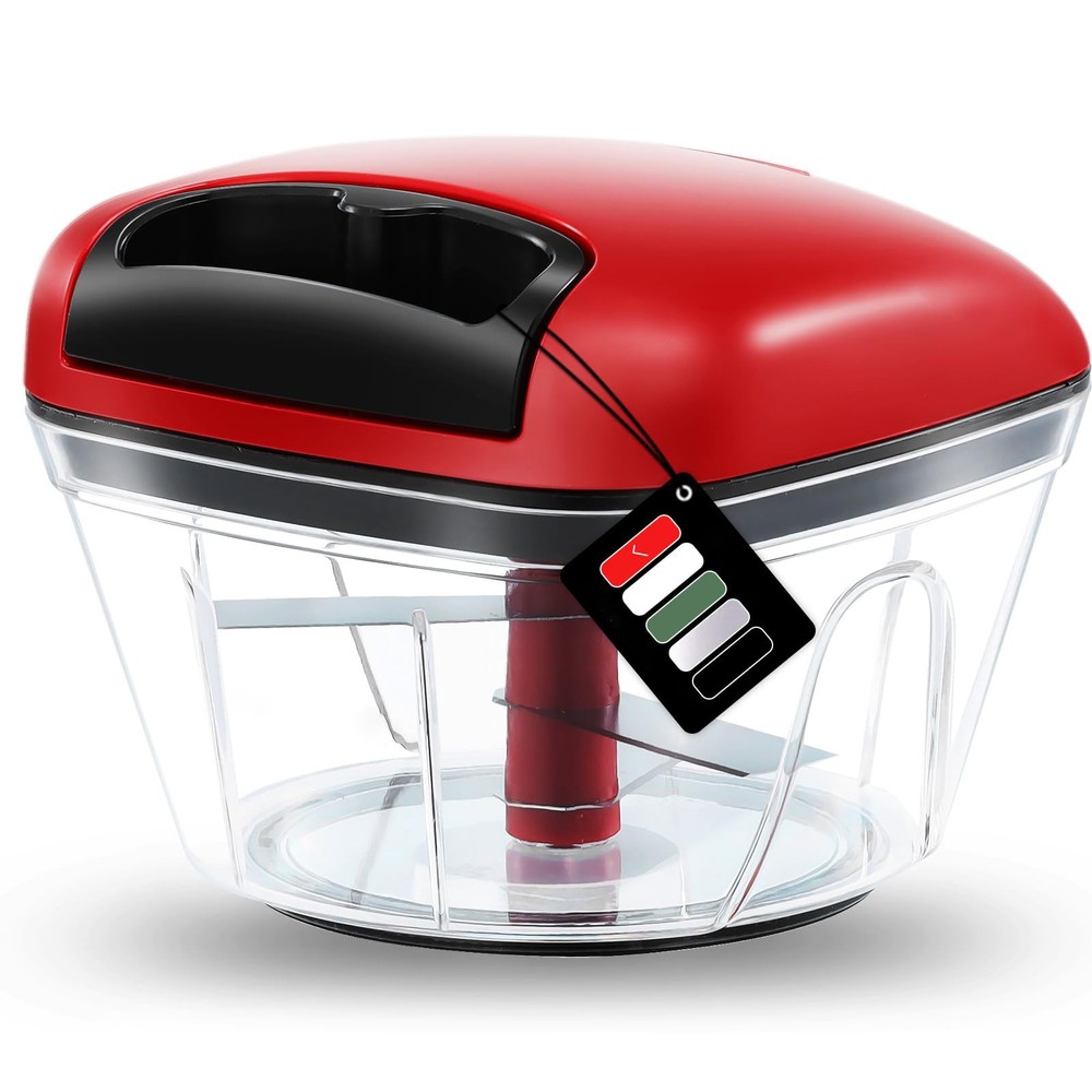 Food Chopper with Pull Cord, Manual Vegetable Processor for Herbs Fruits Nuts