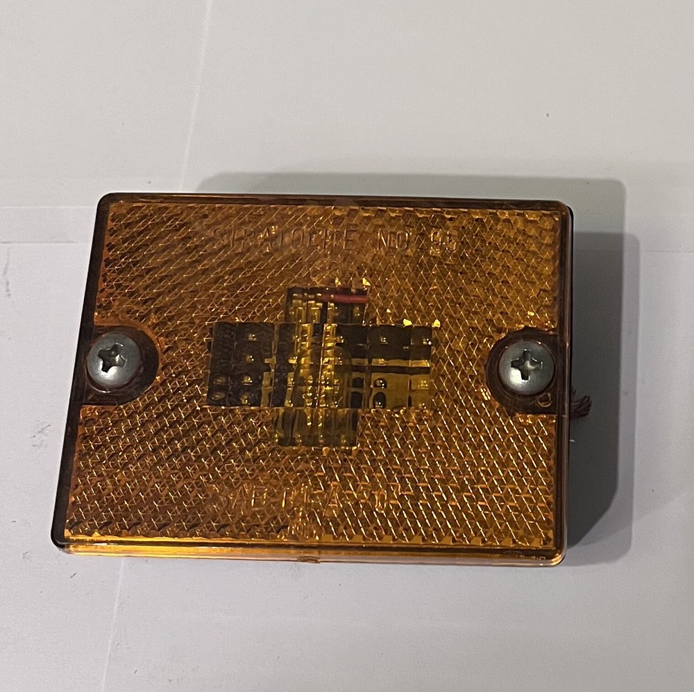 Stratolite No. 95 Miro-Flex Rectangle Amber Light ~ 2 3/4" x 2" One Wire