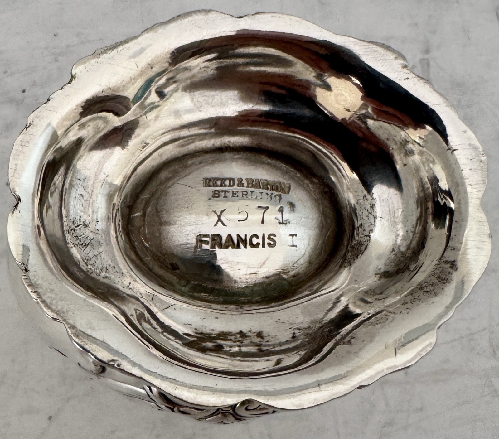 FRANCIS 1ST REED & BARTON STERLING SILVER PAIR SALT & PEPPER SHAKERS C. 1960