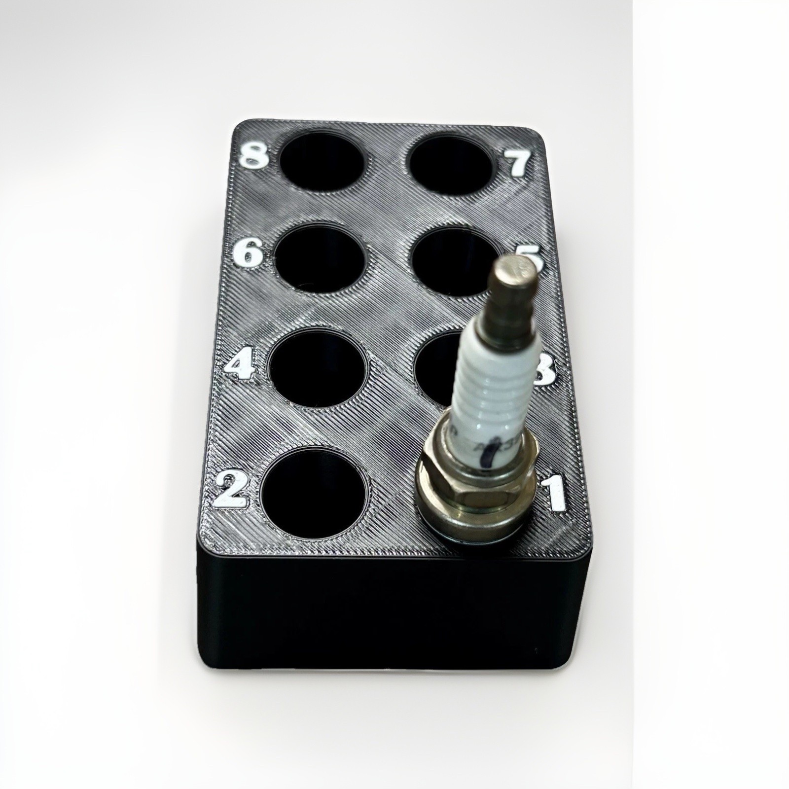 Magnetic 3D Printed Spark Plug Holder – Black Organizer Rack – Made in USA