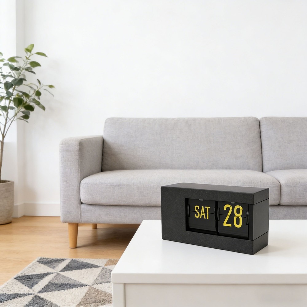 Automatic Calendar Flip Clock With LED Display For Home Office Decor