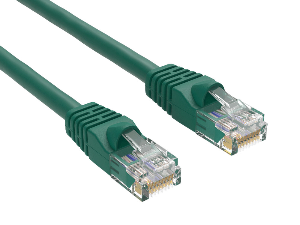 3ft Cat5e UTP Ethernet Network Patch Cable Snagless 24AWG Bare Copper, Green