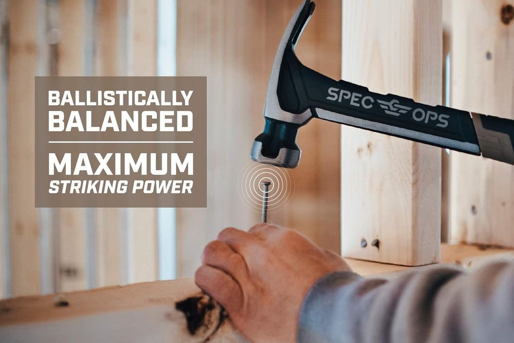 Versatile Rip Claw Hammer, Ballistically Balanced Design