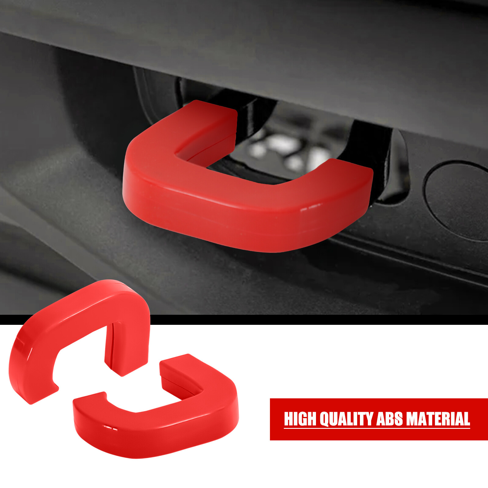 Tow Hook Covers for GMC Sierra 1500 2019-2024 Vertical Tow Hooks Hitch Cover Red