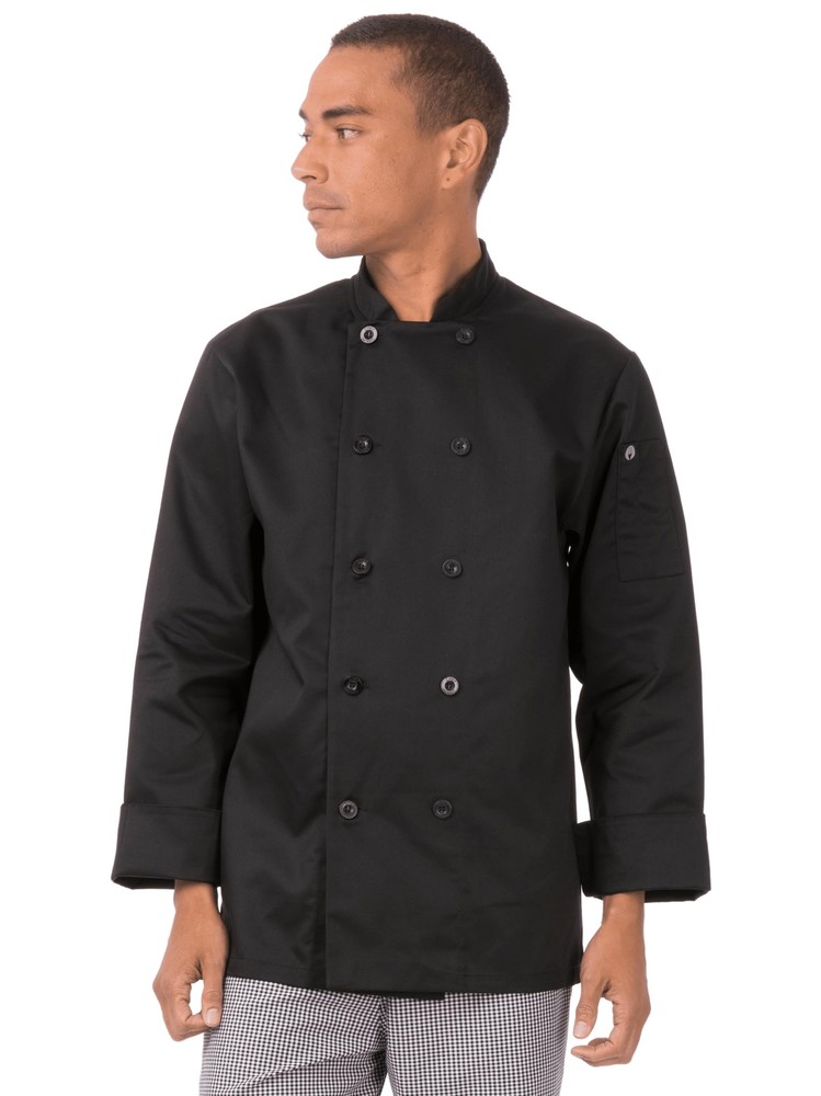 Unisex Bastille Chef Coat Black Medium