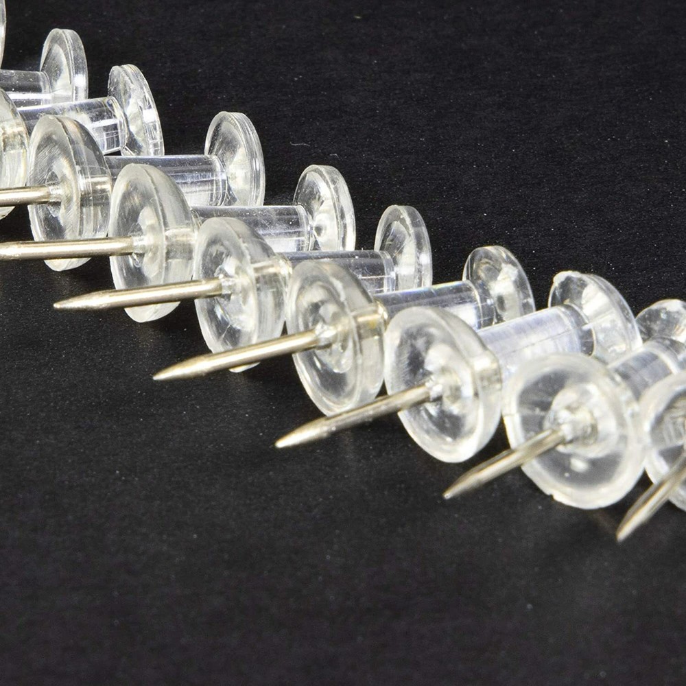 100 Clear Transparent Push Pins - Drawing, Cork Board, Notes, Maps - US SHIP