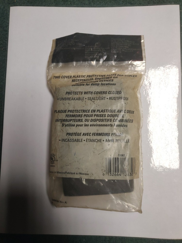 Cooper Wiring Plastic Protective Cover For Duplex Device