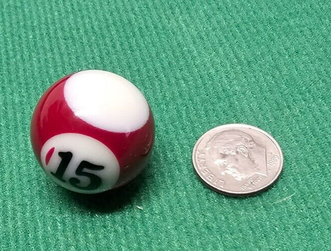 Replacement Mini Billiards Pool Ball 1" Ball Number #15 Stripe Red Tiny