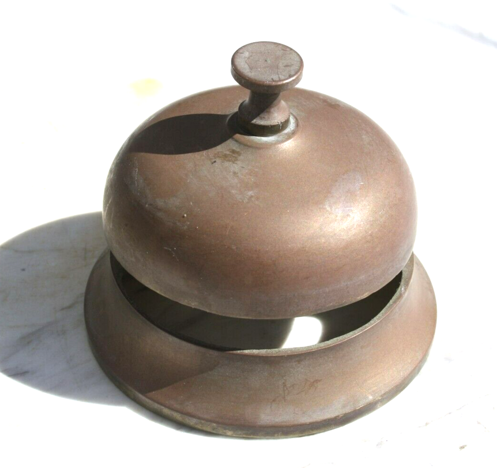 Antique Solid Brass Shop General Store Table Top Bell