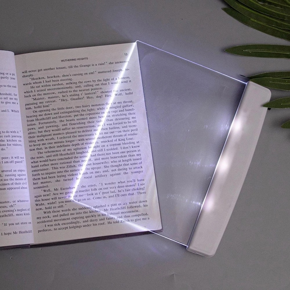 Wireless Flat Book Light Full Page Book Light Illuminator Panel Plate Lamp Board