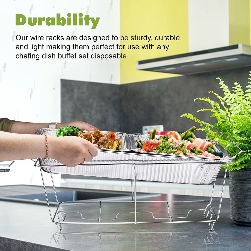 Chafing Wire Rack Buffet Stand - 12 Pack Full Size Racks For Dish Serving Tra...