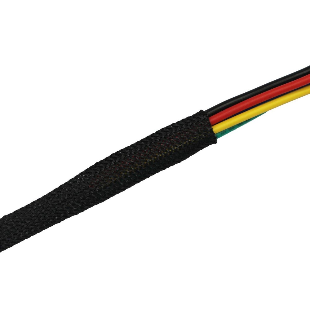 30ft PET Expandable Sleeving Wire Cable Sleeve 1/4, Black