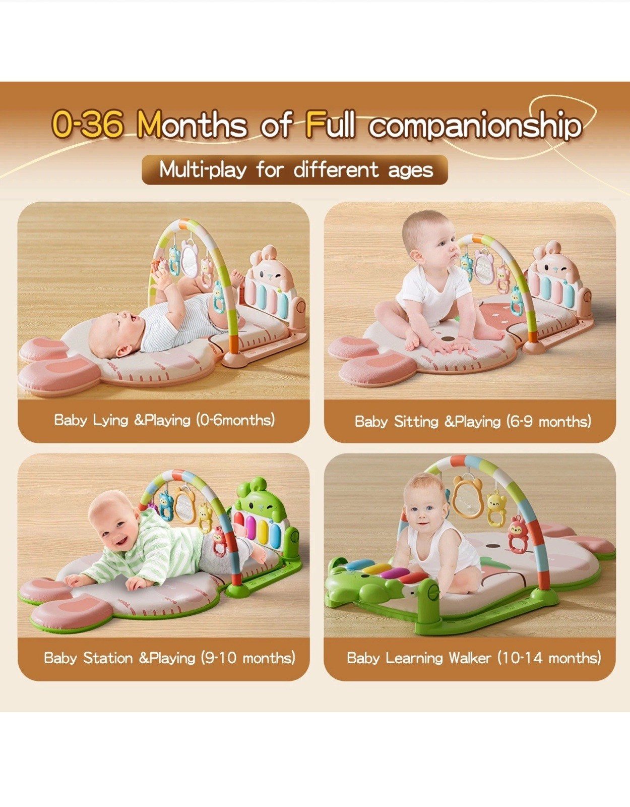 Baby Activity Center Pedal Piano Music Fitness Mat (Green) 0-12 Months