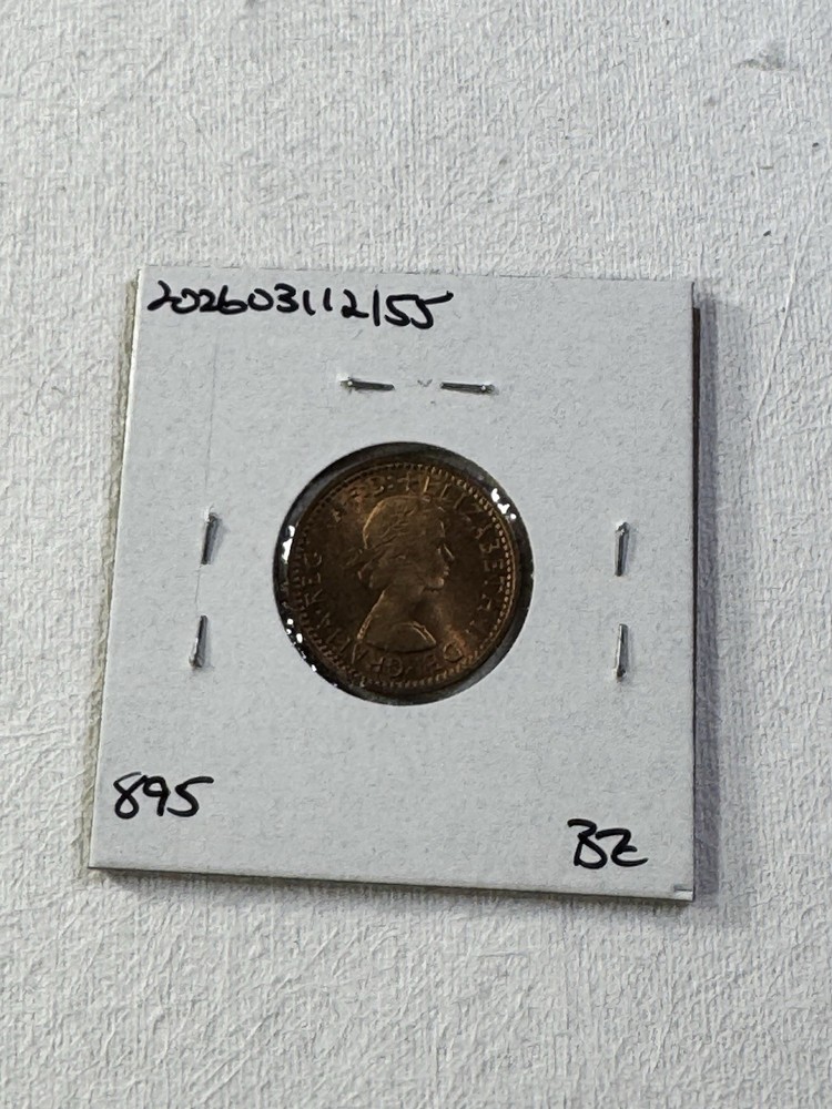 1955 Great Britain Farthing Bronze Coin