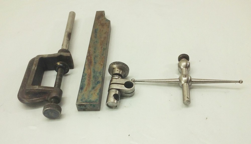 Vtg Starrett universal Back plunger dial indicator 1-1000 in. set