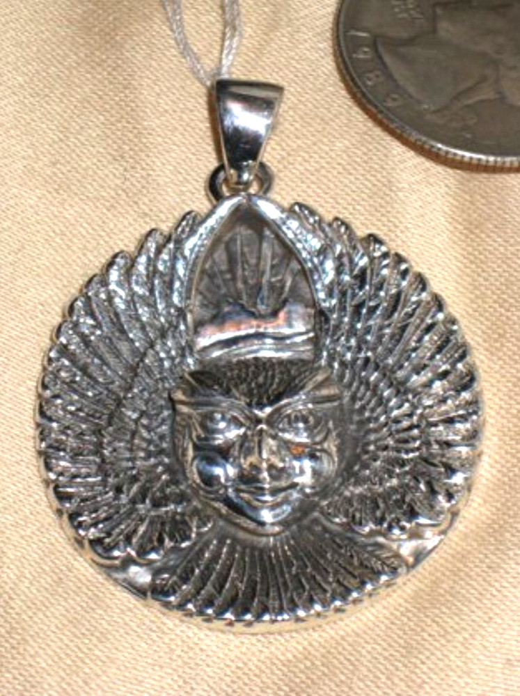 Sterling Bird Goddess Medallion Pendant