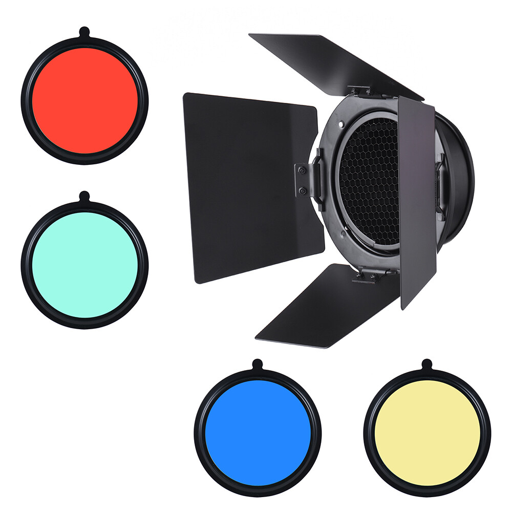 Standard Flash Strobe Light Barn Door Reflector Diffuser Hoenycomb Grid Kit H6Z6
