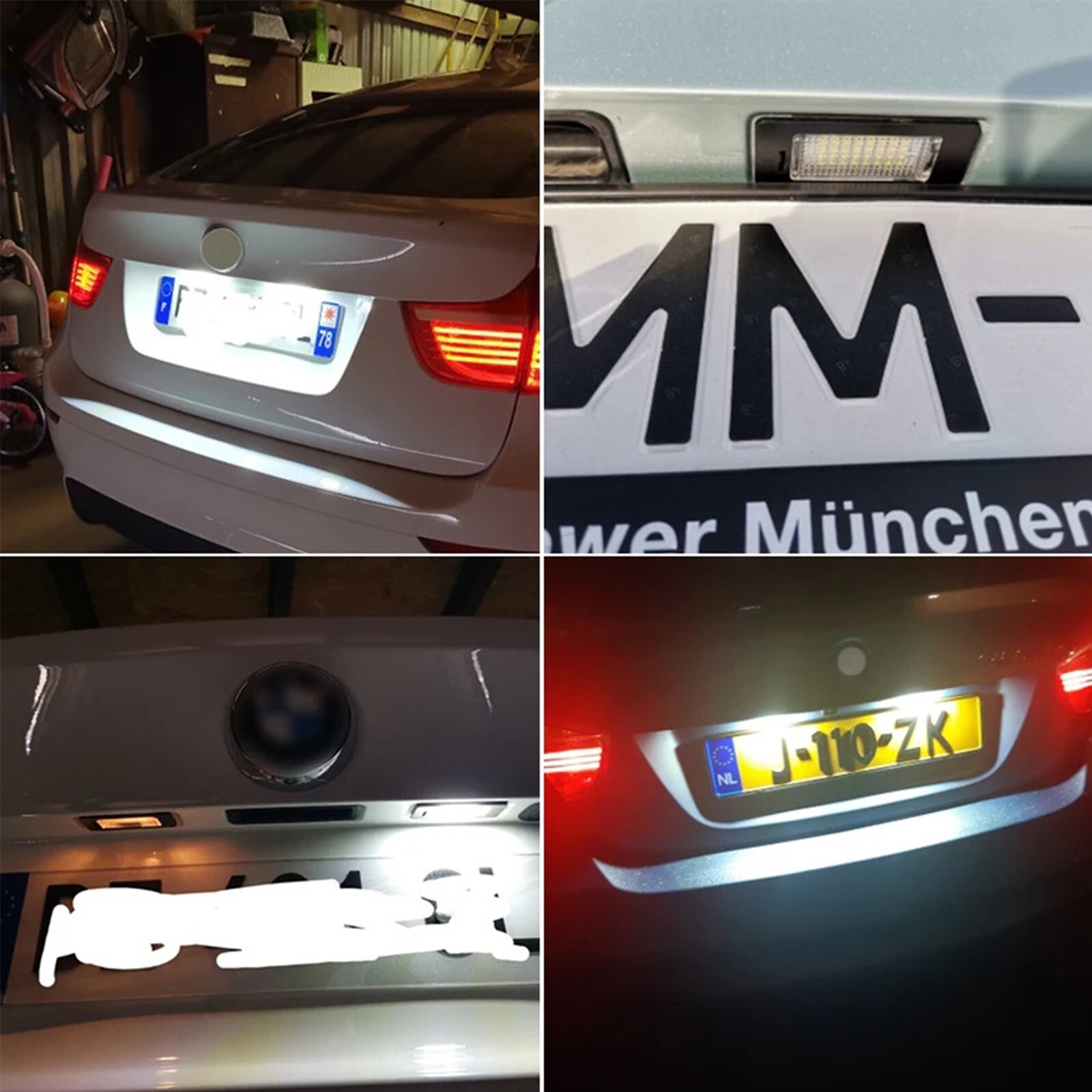 2x LED License Plate Light Tag Lamp Assembly White Canbus For BMW X1 X3 X4 X5 X6