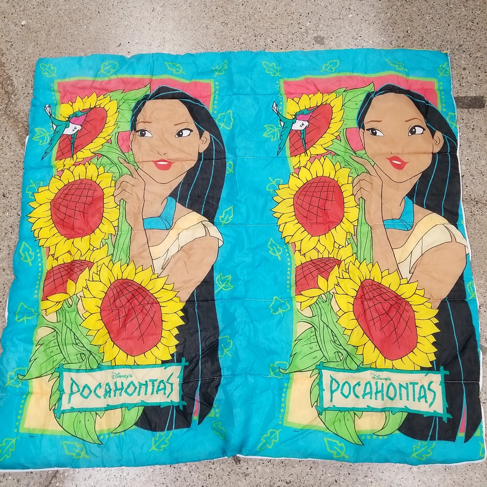 VTG 90s Disney Pocahontas Twin / Youth Size Camping Slumber Party Sleeping Bag