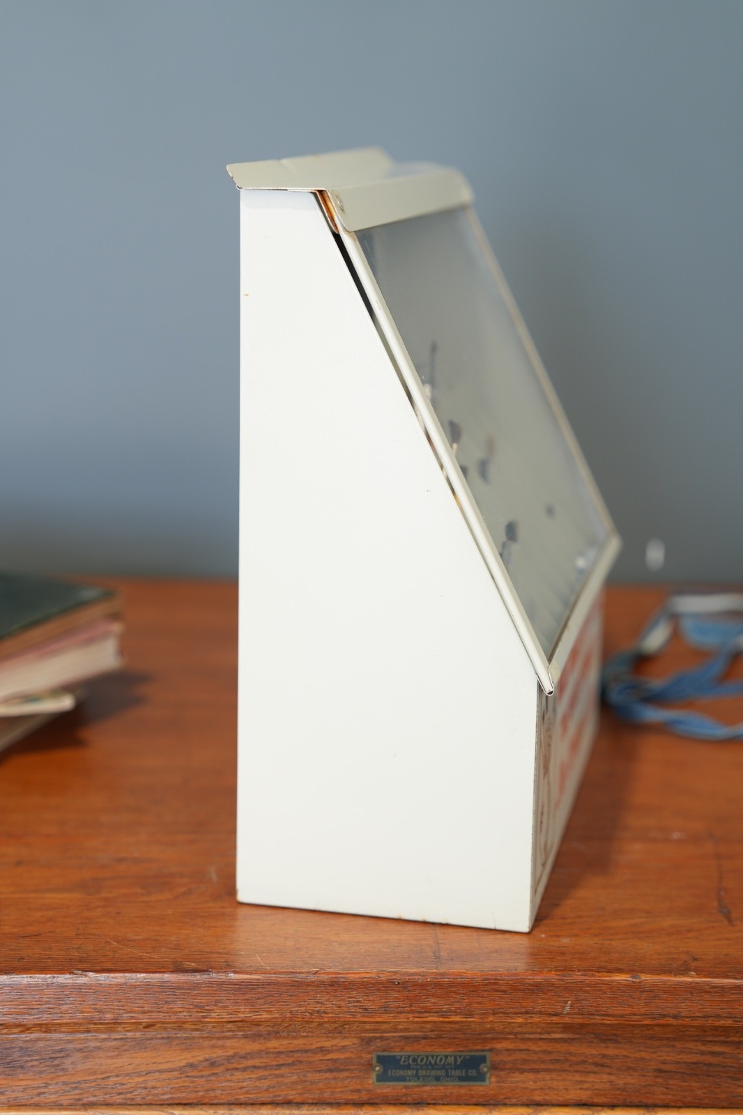 Vintage Marx Paint Brush Store Counter Display Case Antique Metal Cabinet