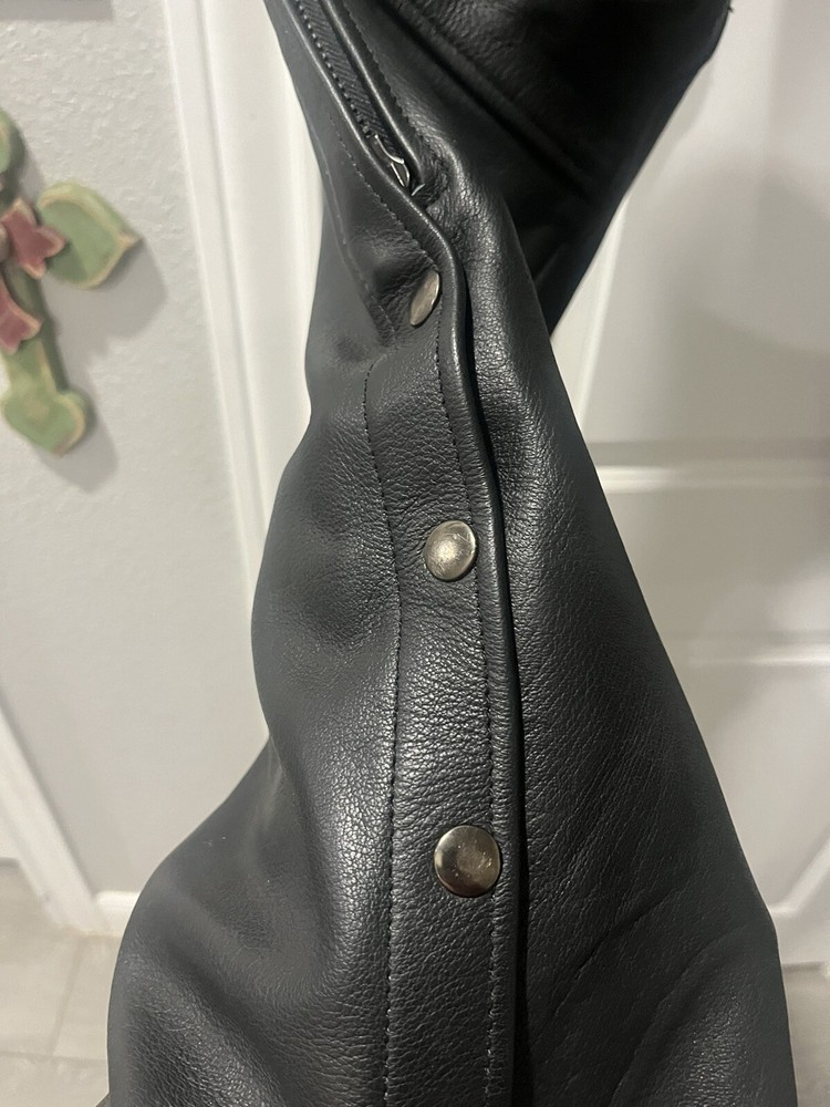 Jammin Leather Motorcycle Chaps Black Size Medium