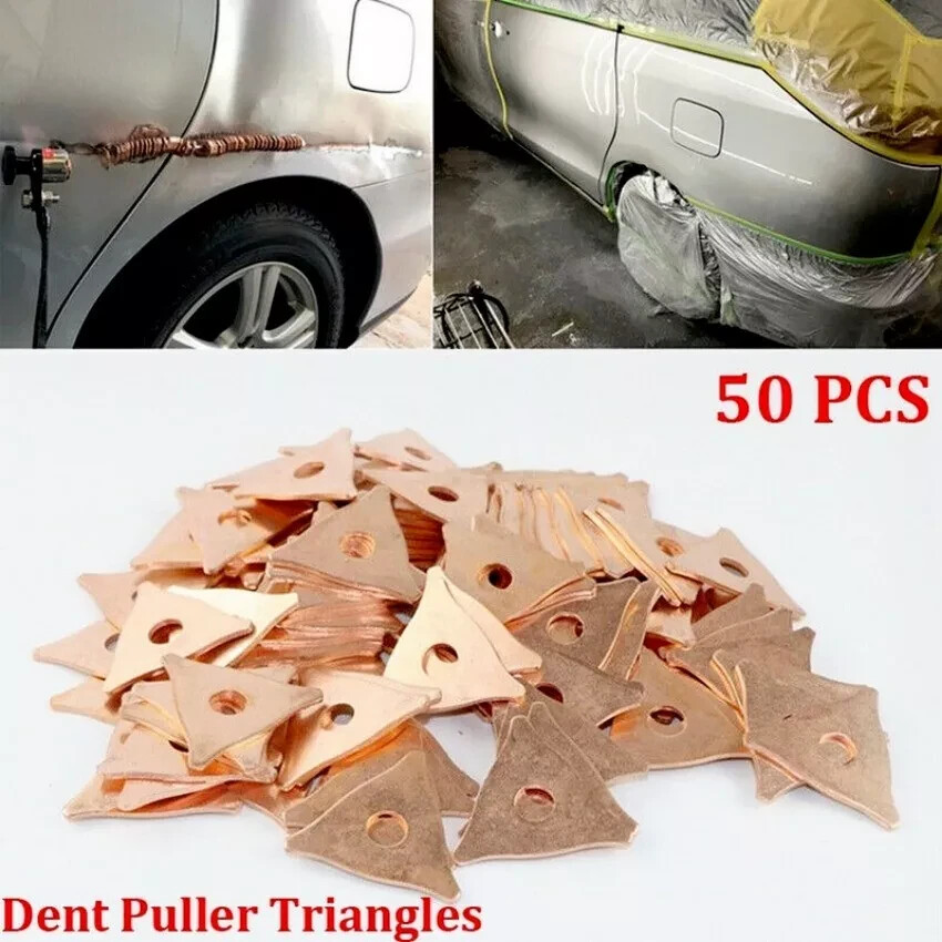 50PCS /Set Triangle Dent Pulling Ring Washer Spot Welder Soldering Panel Puller