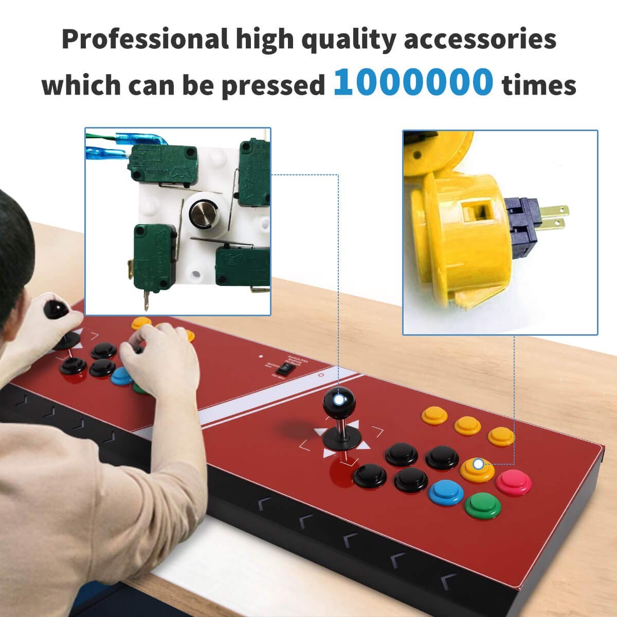 Arcade Fight Joystick 2 Players Controller Compatible with multiple platforms