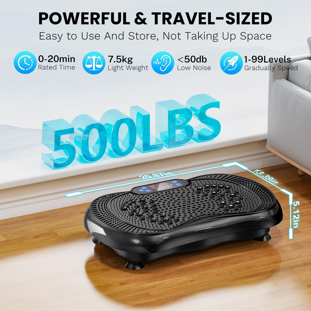 Vibration Plate Exercise Machine, Lymphatic Drainage Machine for Weight Loss, 10